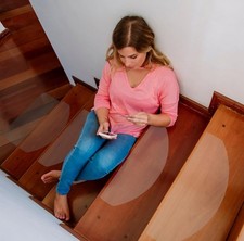 Stufenmatten innen transparent 16x XXL (65x25 cm), Treppen Rutschschutz antiruts