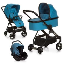 Icoo Kinderwagenset 3-tlg Blau Babyschale, Autositz Isofix, Babywanne, Buggy