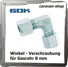 Schneidringverschraubung Winkel für 8mm Gasrohr Verschraubung Verbinder Propan
