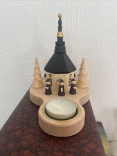 Kerzenhalter mit Seiffener Kirche  "HOLZ" Erzgebirge OVP Wie Neu 