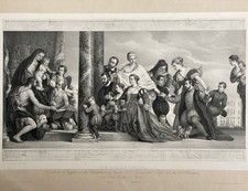 Familie Concina Lithographie Franz Hanfstaengl n. P. Veronese Religion - 19. Jh.