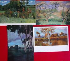 4 Kunstkarten Worpsweder alte Meister Otto Modersohn, Fritz Overbeck  A25-03
