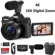 Digitalkamera 4K Video Camcorder 16X 48MP 3" Bildschirm für YouTube Live Stream