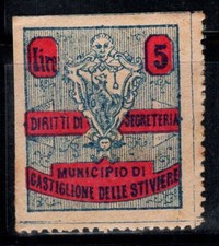 Castiglione delle Stiviere - Postfrisch 100% Italien fiskalisch 5 Lire, Sekretar