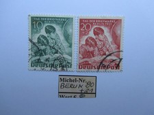 BERLIN 1951,7.Okt.Tag der Briefmarke. Ausstellung "BM der Welt.Mi.Nr.80+81 gest.