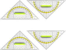 Geodreieck,4 Stück Geodreieck Grundschule mit Griff,Geodreieck Klein Groß 14cm T