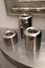 ★ STELTON ★ 3x edle Kerzenständer / Kerzenhalter versch. Höhen EDELSTAHL SELTEN