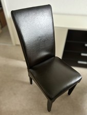 Fünf elegante Eßzimmerstühle • Kunstleder • dunkelbraun • TOP!!!