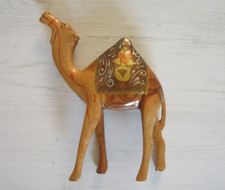 Kamel geschnitzt handbemalt Holz
