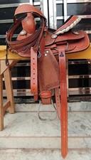 Premium Leder Western Barrel Racing Pony Pferd Sattel Wildleder passende Tack...