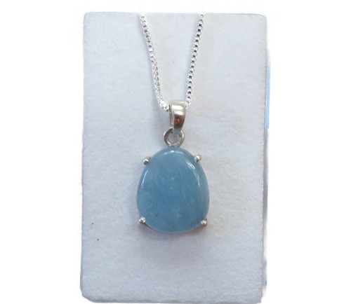 Aquamarin cabochon anhänger - aquamarin,