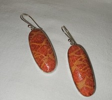 Schaumkoralle Echt Silber 925 Ohrhänger Handmade Ohrschmuck  Hänger Koralle 