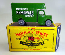 Matchbox Nr. 17B Umzugswagen seltene 2. Farbe dunkelgrün GPW im langen B4 Karton