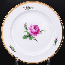 20,2 cm ø - Meissen (1. Wahl) Knaufzeit Dessertteller Schwanenhals Rote Rose 146