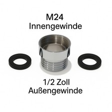 Wasserhan Adapter M24 Innengewinde auf 1/2 Zoll Übergangsstück mit Dichtungen