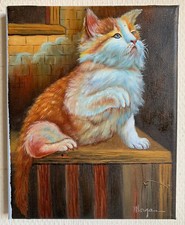Ölgemälde Kater Katze Öl