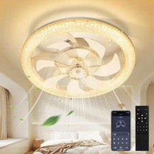 Moderne Smart-LED-Deckenleuchte Fan Deckenventilator Mit Lampe + Fernbedienung &