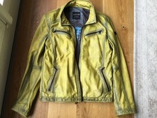 Lederjacke gelb-schwarz, Herren, Gr. 48, Hanter Collection