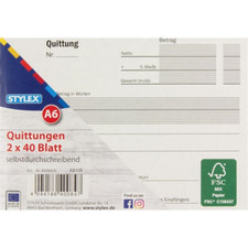 Stylex quittungsblock 2x40 - quittungsblock,