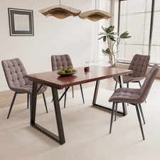 HOMAVO Essgruppe 5-tlg. – Moderner Esstisch mit 4 Stühlen für Ihr Zuhause-140CM