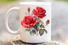Aquarell rote rose tasse - aquarell,