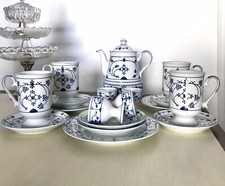 Porzellan Service 4 Personen so Schön! indisch blau Kanne Stövchen Eierbecher