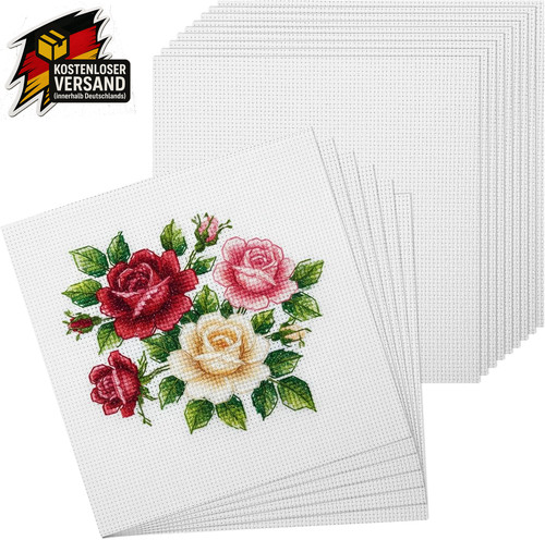 Kreuzstich stoff 15x15cm weiß - kreuzstich,