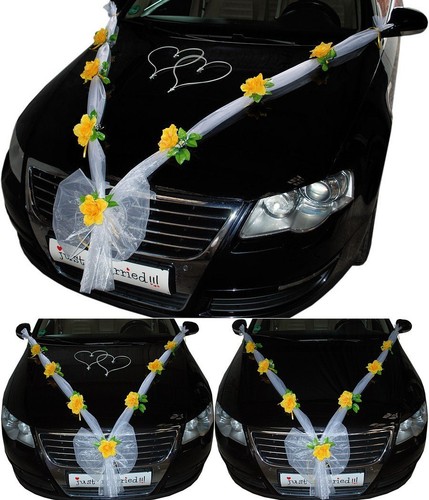 Hochzeit autodeko braut - braut, auto