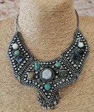 Vintage 1980 & 1990er Jahree Orientalisches Collier mit Edelsteinen Halsband