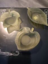 RARE Retired PartyLite P9236 Nature's Garden Tealight Trio EUC Green Glass