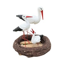 Storchennest 3x Storch Figur