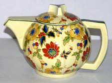 Teekanne Blumenmuster bunt Art