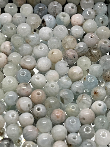 Aquamarin perlen mit loch - aquamarin, rund