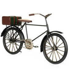 Blech-Deko Fahrrad mit Koffer schwarz Oldtimer Nostalgie Retro  Blechmodell