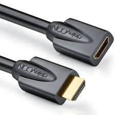 1m HDMI Verlängerung Verlängerungskabel 1080p/2160p/4K/UHD/3D/HDR deleyCON