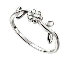 Blume Weinrebe Ring Sterling