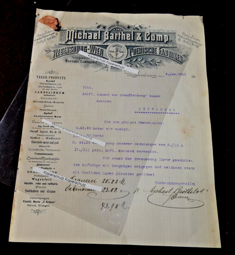 Alte rechnung 1901 cemische - ,