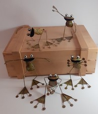 MEDUSA Metallfiguren, Dekoration, 5 Yoga Frösche, Handarbeit Indoor & Outdoor