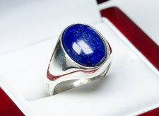 925 Silber - vintage Herren-Ring/ Siegel-Ring - Lapislazuli