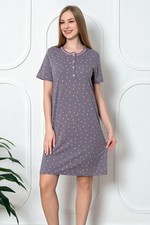 Damen Nachthemd Grau mit Rosa
