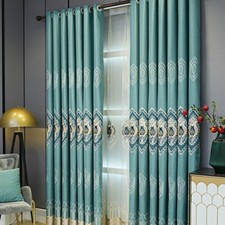 1 Panel Modern Chenille Vorhang Stickerei Blumenmuster Tüll Zuhause Wohnzimmer