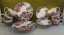 18 tlg. Kaffeeservice Sommer mit Hortensie NEU Geschirr aus Porzellan