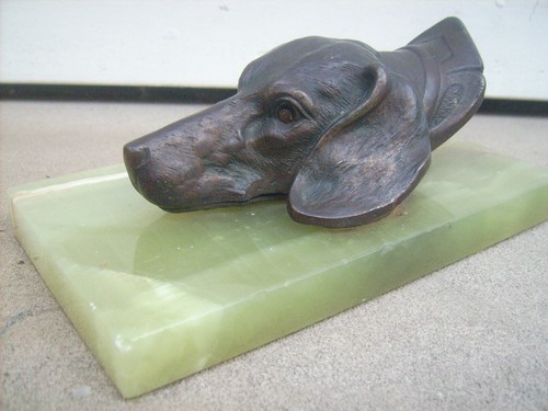 Jagdhund eisenguss bronziert - eisenguss,