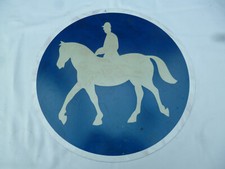  Verkehrsschild Straßenschild Reitweg o.ä. Reiter auf Pferd  40cm ALU kein Email