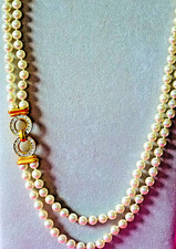 Verführerische Perlenkette endlos mit schmückendem verg.Kristallschmuck