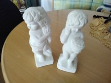 Tonfiguren weiß 2 Stück