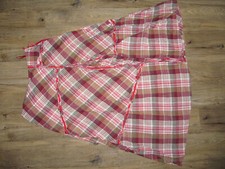 Rock rot beige oliv kariert lang Qiero Gr. 38 A-Form