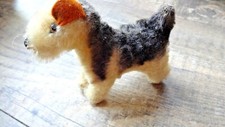 Vintage Steiff Hund Terry antik ohne Knopf ca 10 cm x 12 cm gesamt