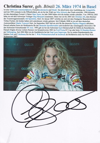 Autogramm christina surer - surer,