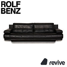 Rolf Benz 6500 Leder Sofa Schwarz Dreisitzer Couch Funktion